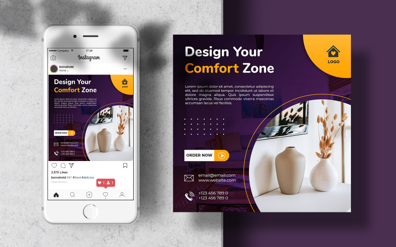 Download Шаблон для соцсетей "Instagram Post Furniture Template for Social Media" / Instagram Post Furniture Template for Social Media - Шаблон для соцсетей на тему графика template,banner,modern,furniture,poster,post,social,square,editable,social media,interior,social banner,living room,social media post,minimalist interior,home interior,social media templates,