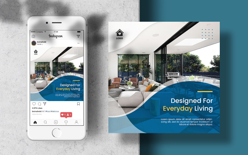 Download Шаблон для соцсетей "Instagram Template for Furniture or Interior Banner for Social Media" / Instagram Template for Furniture or Interior Banner for Social Media - Шаблон для соцсетей на тему графика template,banner,modern,furniture,poster,post,social,square,editable,social media,interior,social banner,living room,social media post,minimalist interior,home interior,social media templates,