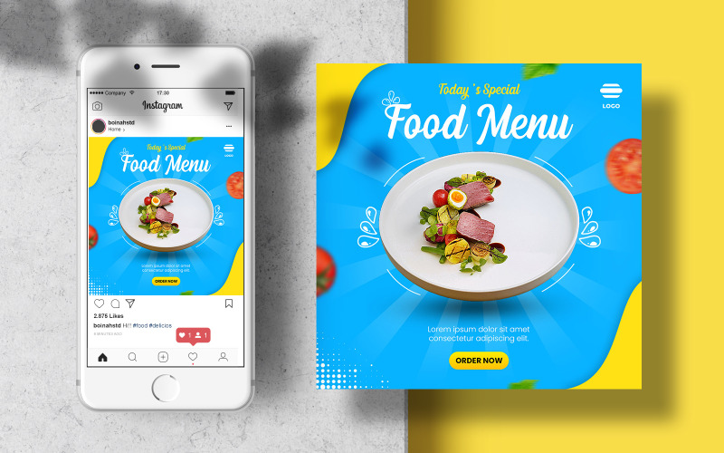 Mat Instagram Banner Mall för sociala medier