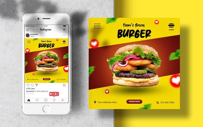 Mat Instagram Feed Banner Mall för sociala medier