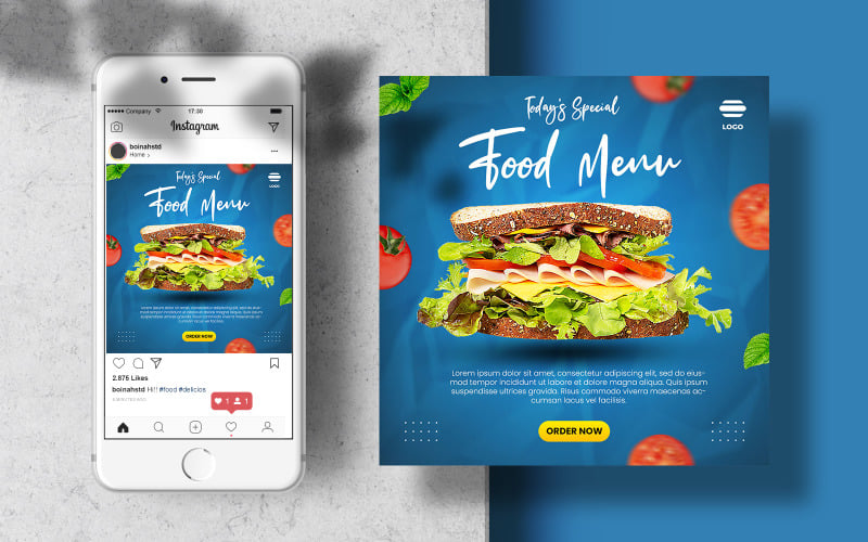Speciaal voedsel Menu Instagram-bannermalplaatje voor sociale media