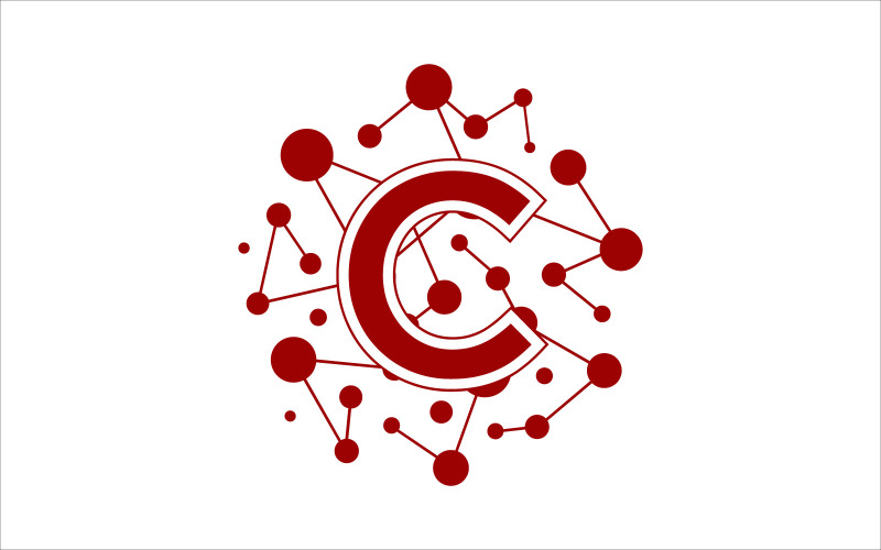 C Smart Brain Vector Logo Template