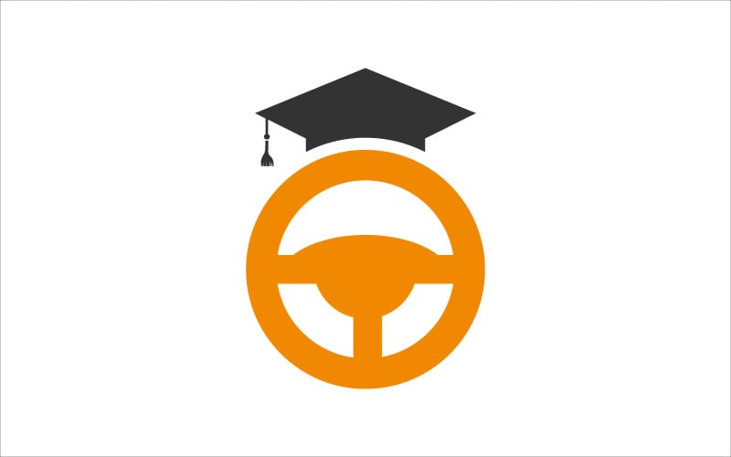 Driving School Vector Logo Template