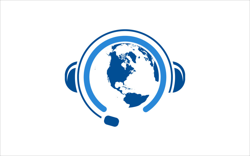 Globale Kommunikations-Vektor-Logo-Vorlage