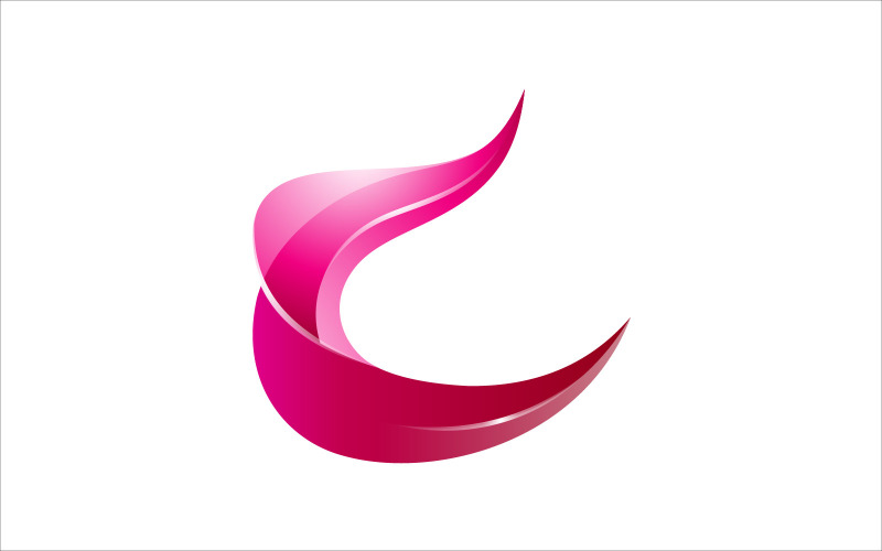 Letra C Logotipo de vetor 3D colorido