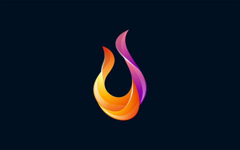Modello di logo del modello dell'illustrazione di logo di vettore variopinto del fuoco