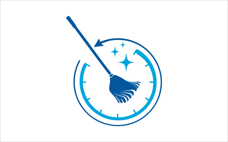Modelo de logotipo de vetor de casa de limpeza rápida