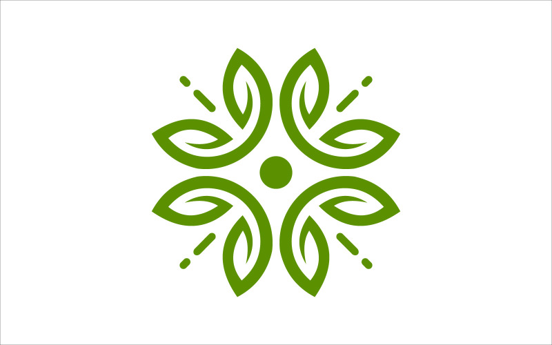 Modelo de logotipo de vetor de folha verde