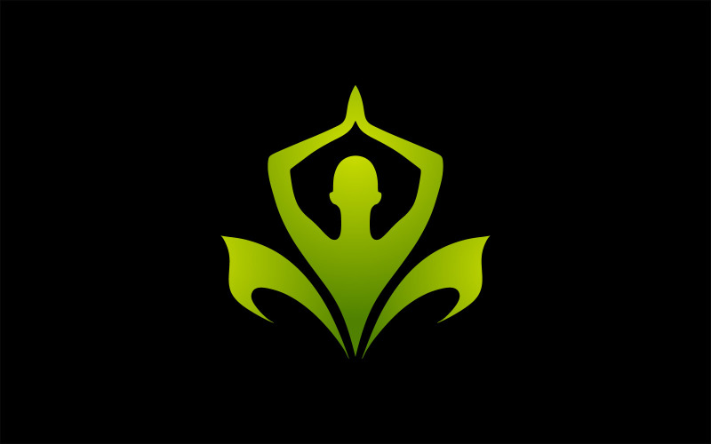 Plantilla de logotipo de vector femenino de yoga