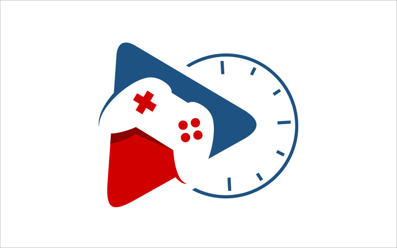 Zagraj w szablon logo wektor kontroli gry