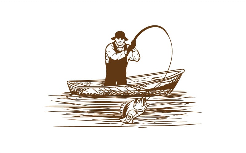 Visser egale kleur Vector Logo