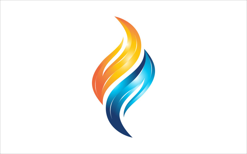 Flame Water Vector Logo #166331 - TemplateMonster