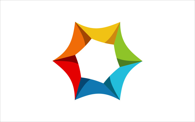 Hexagon färgglada Vector-logotyp