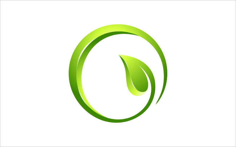 Logo vettoriale cerchio foglia