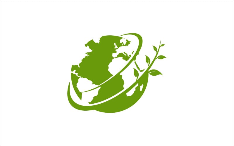 Design de logotipo de vetor de terra verde