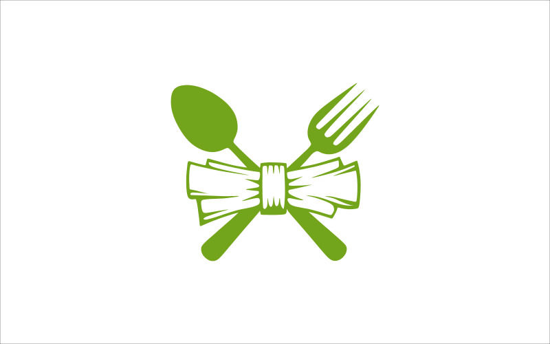 Logotipo de vetor de colher e garfo