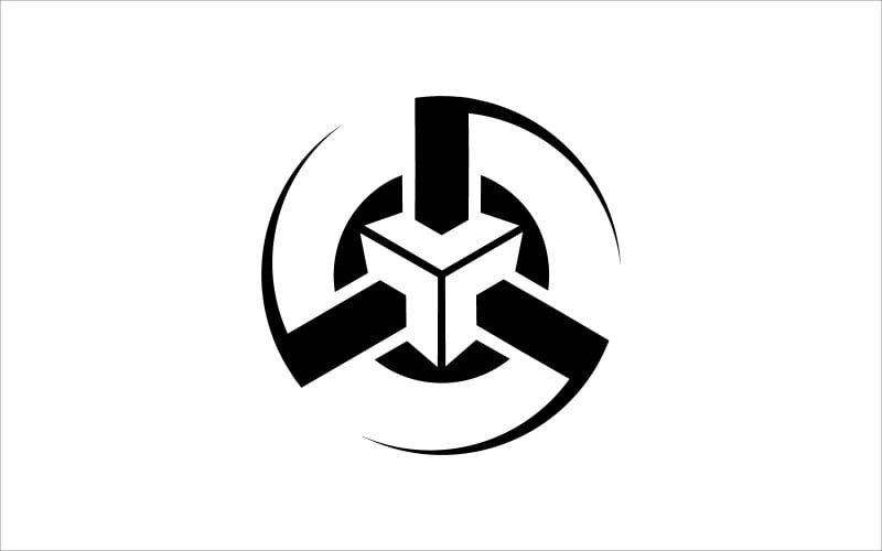 Logo wektor koło trójkąt