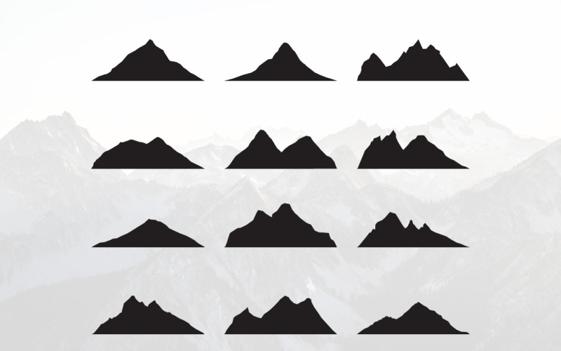 Berg Silhouette Landschaft Icon Peak einfach