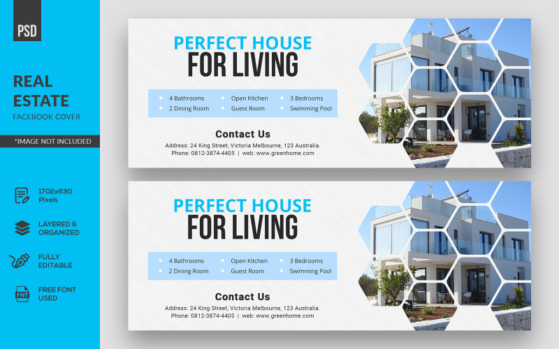 Kreatives Design Immobilien Facebook Cover