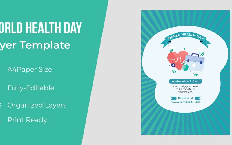 Poster Design with Vector Stethoscope - TemplateMonster
