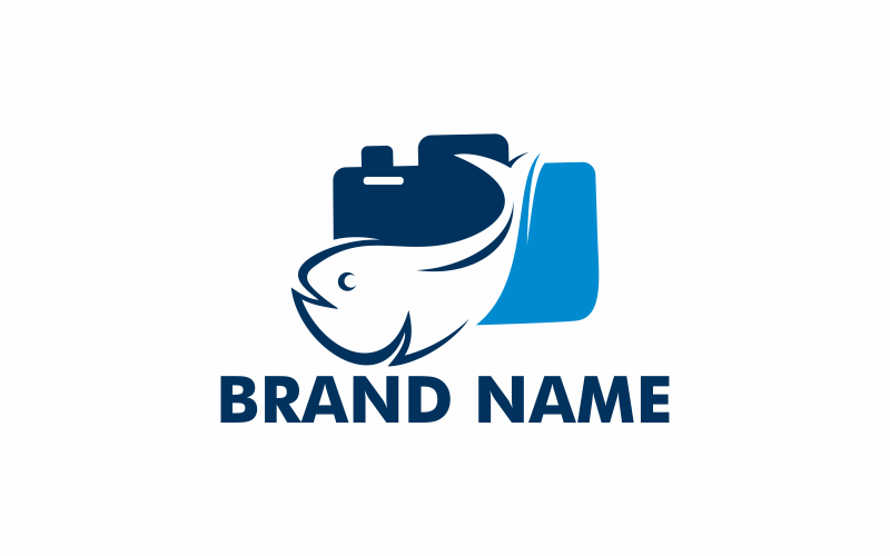 Modèle de logo de caméra de poisson