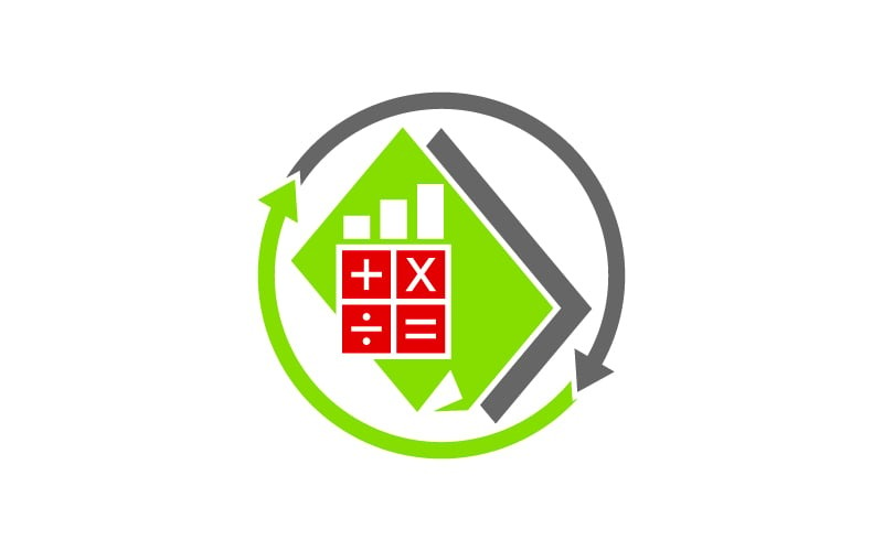 Modelo de logotipo de solução de negócios para relatório fiscal