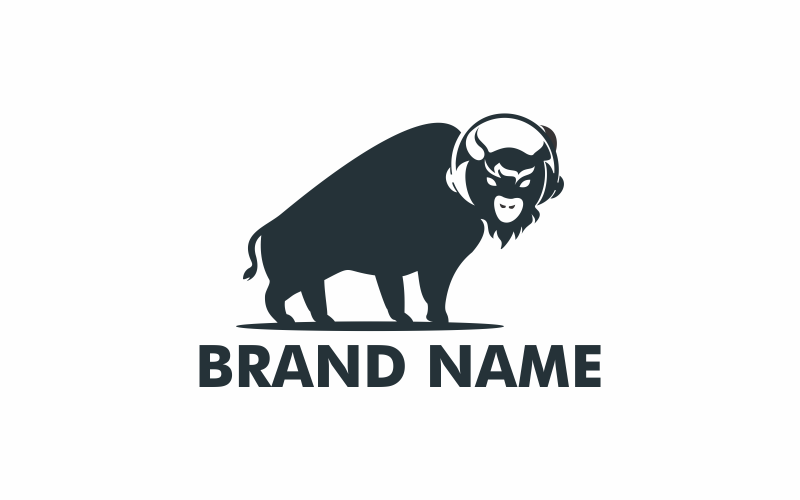 Шаблон логотипа Bison Music