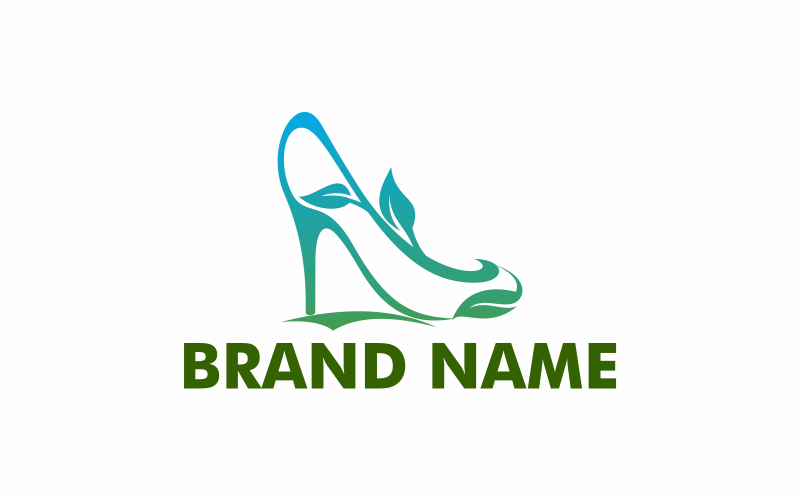 Шаблон логотипа зеленая обувь