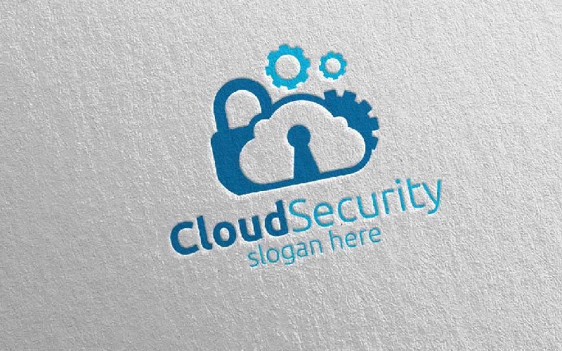 Digital Cloud Security Logo Template