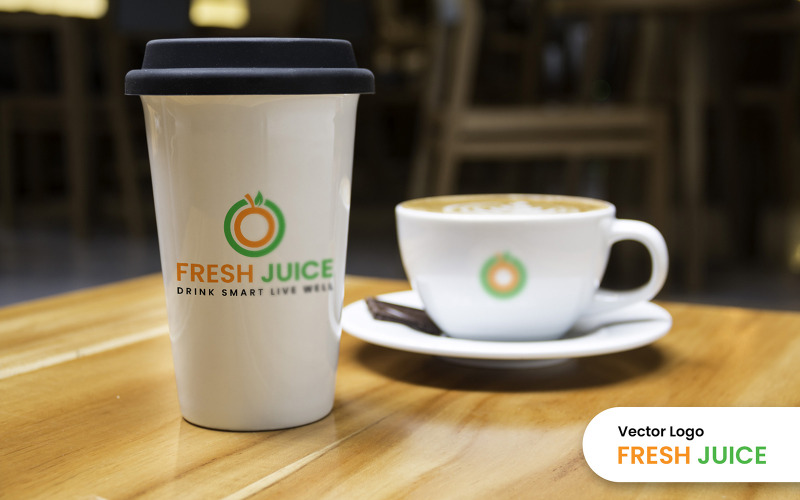 Modèle de logo de jus de fruits frais
