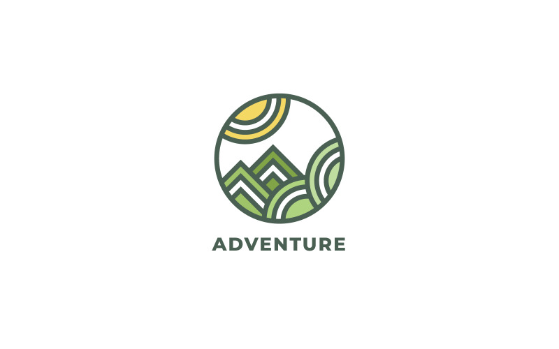 Modèle de logo Adventure Mountains
