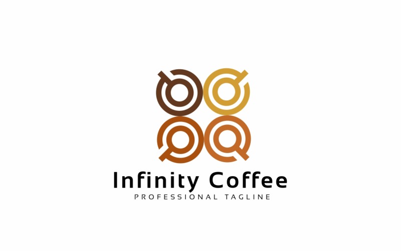 Modèle de logo de café infini