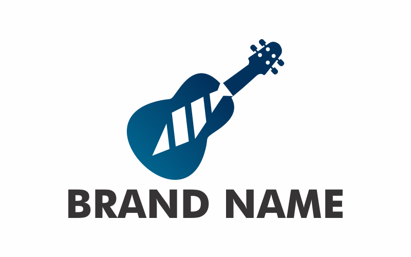 Modèle de logo de travail de guitare
