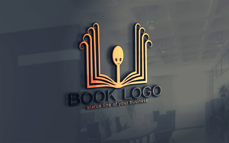 Modelo de logotipo de livro criativo
