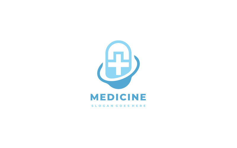 Modelo de logotipo de pílulas médicas