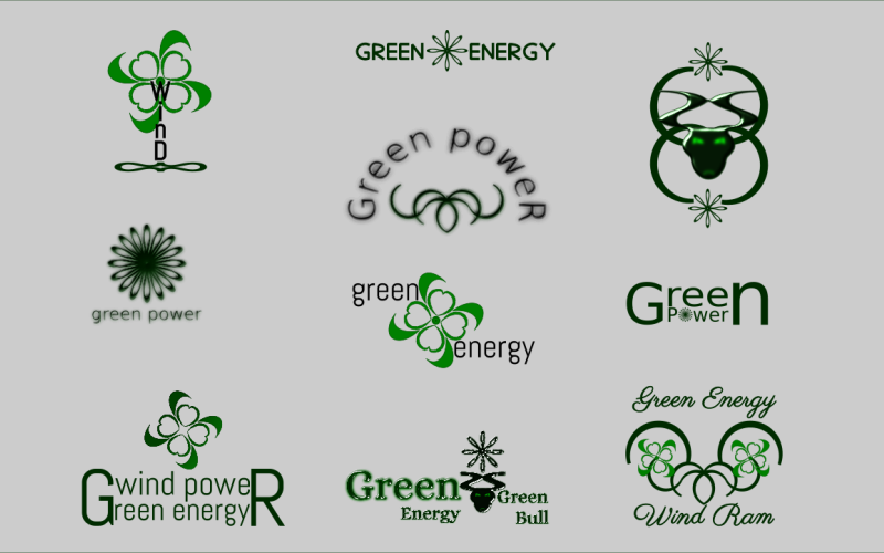 Pakiet zielonej energii zawierający 10 szablonów logo