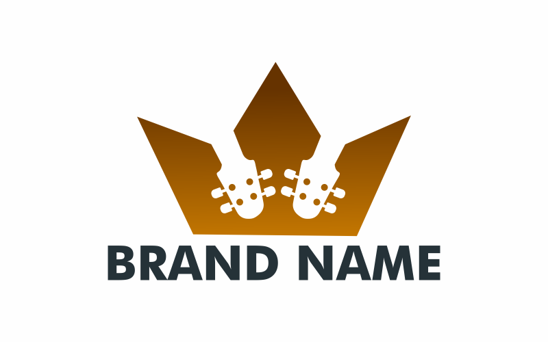 Шаблон логотипа корона гитары