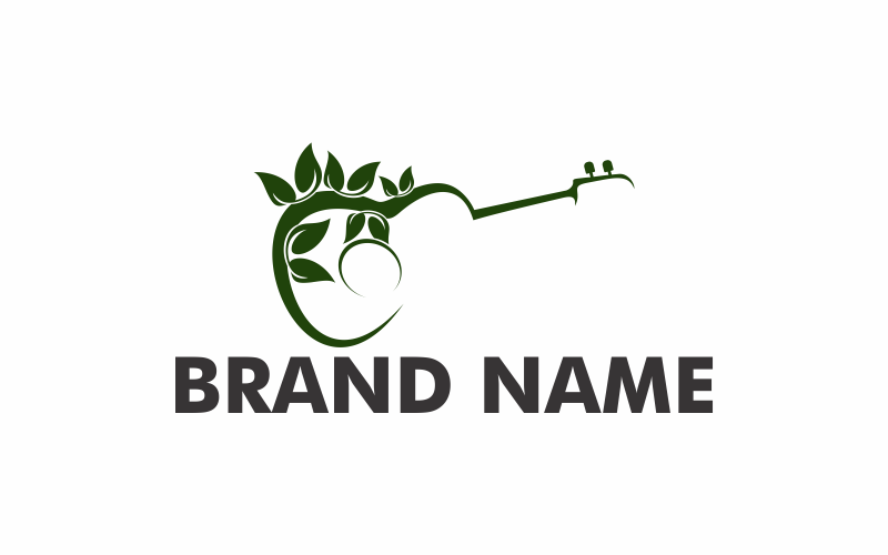 Зелений гітара шаблон логотипу
