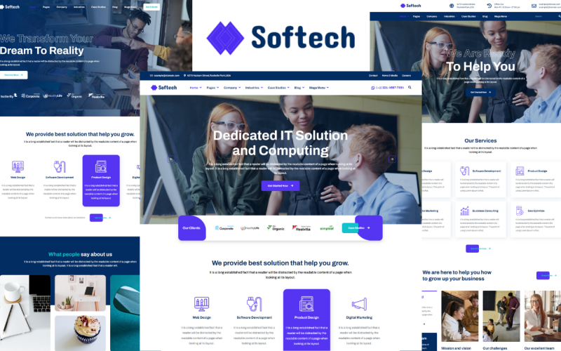 Softech - ІТ-рішення та послуги Шаблон веб-сайту HTML5