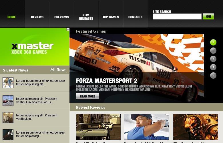 Games Website Template