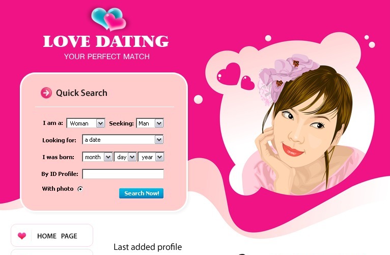 free dating website template