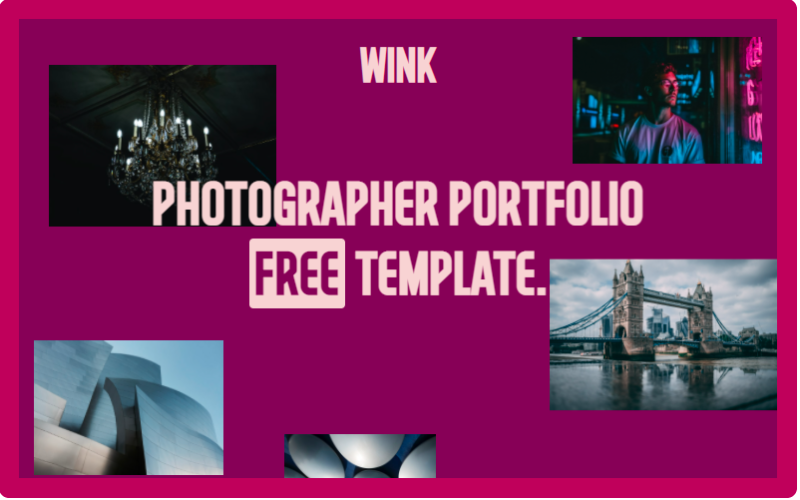 WINK – Багатофункціональний безкоштовний шаблон веб-сайту для портфоліо фотографа