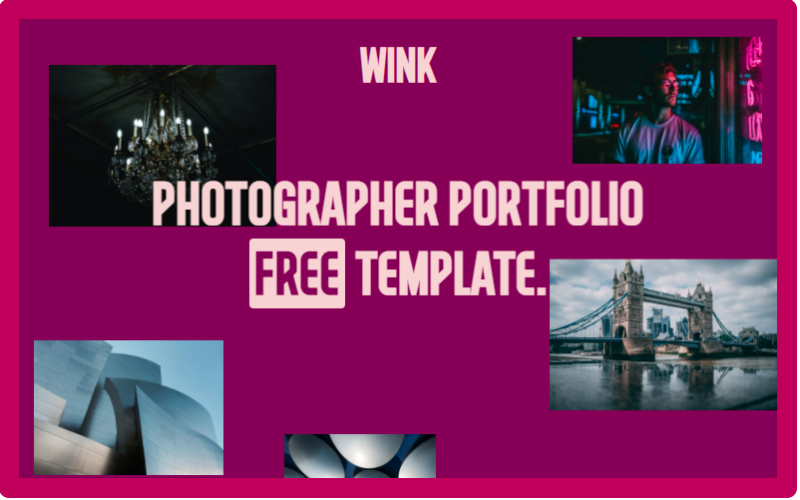 WINK - Šablona víceúčelového portfolia fotografů zdarma