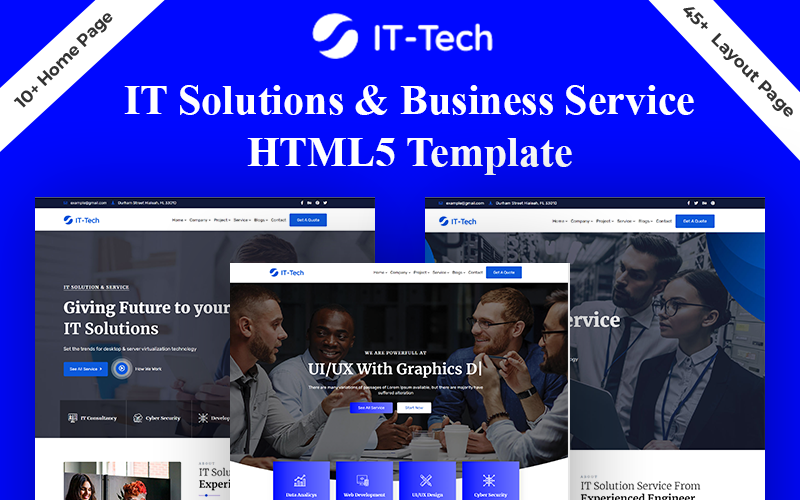 IT-Tech BT Çözümü ve İş Hizmeti Bootstrap HTML5 Web Sitesi Şablonu