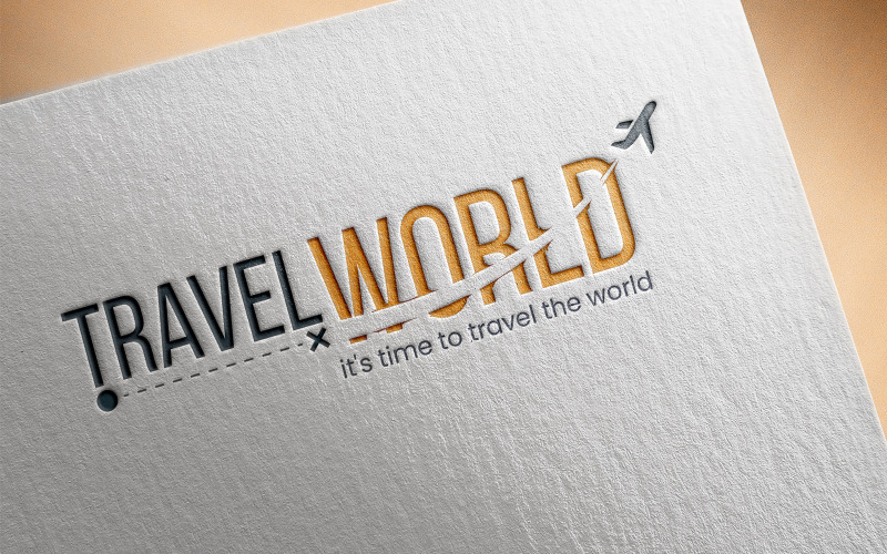 Modèle de logo du monde de voyage