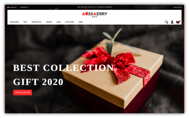 Mossmerry - OpenCart шаблон магазина подарков