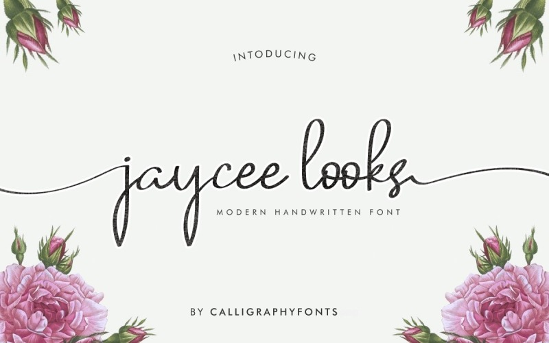 Jaycee ziet er handgeschreven lettertype uit