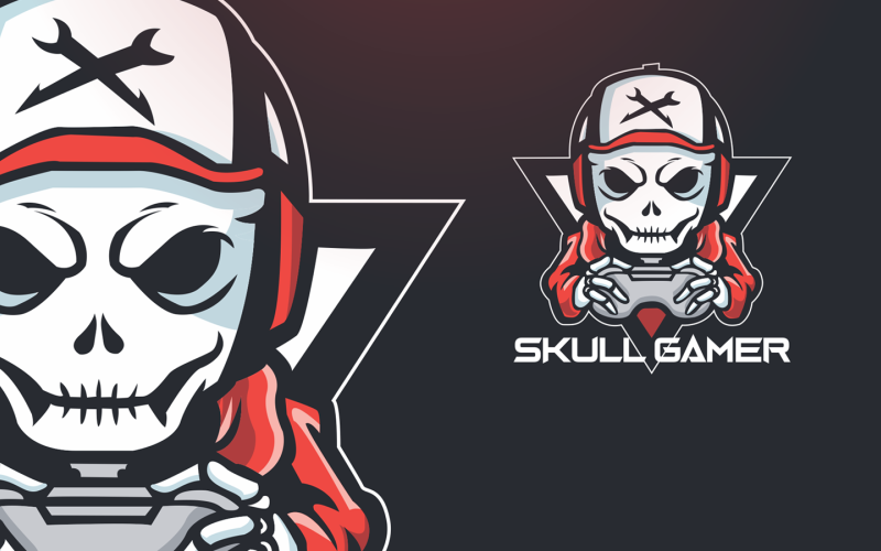 Modelo de logotipo do Skull Gamer