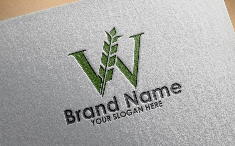 Tarwe letter W Logo sjabloon