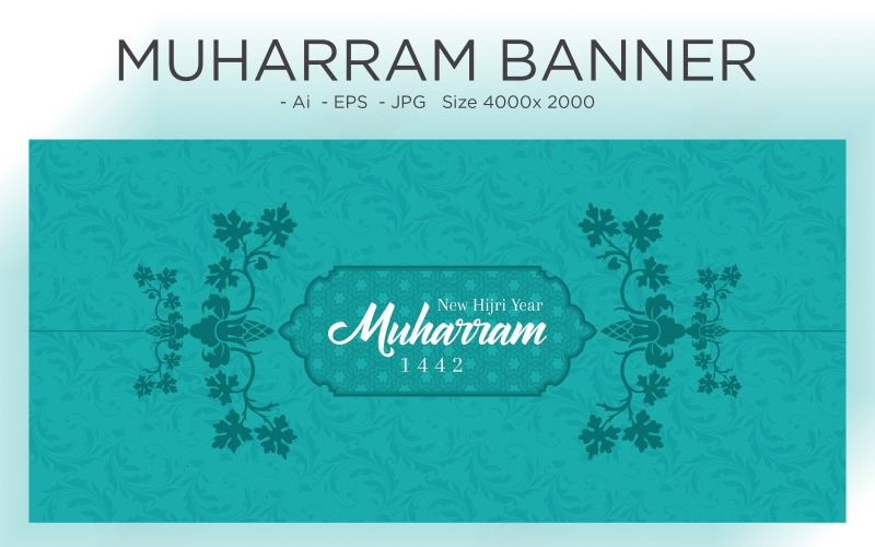 Bannière de vacances joyeux nouvel an islamique Muharram - Illustration